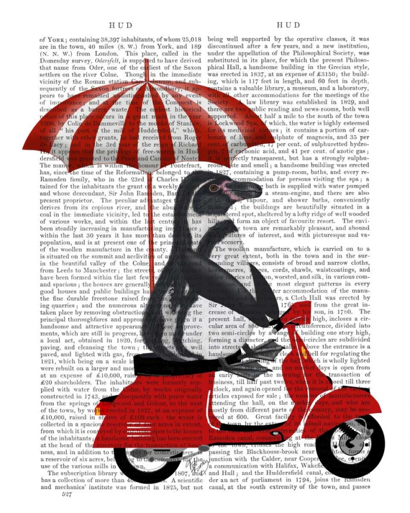 Penguin On Red Moped