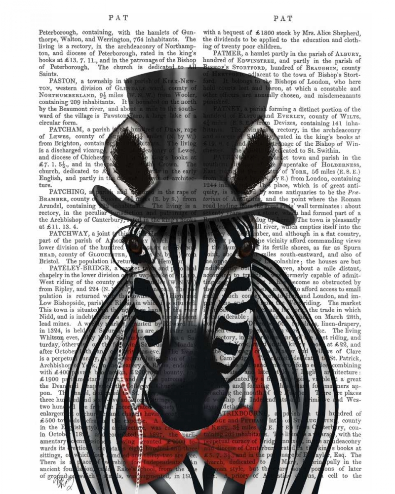 Zebra with Top Hat and Bow Tie 2, Forwards