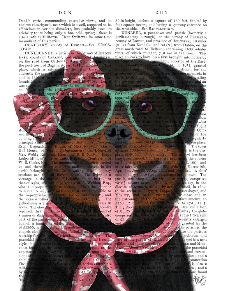 Rottweiler with Glasses and Scarf