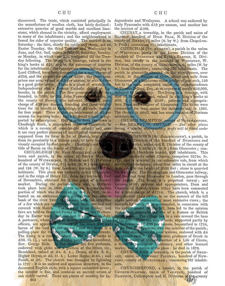 Wheaten Terrier with Glasses and Bow Tie