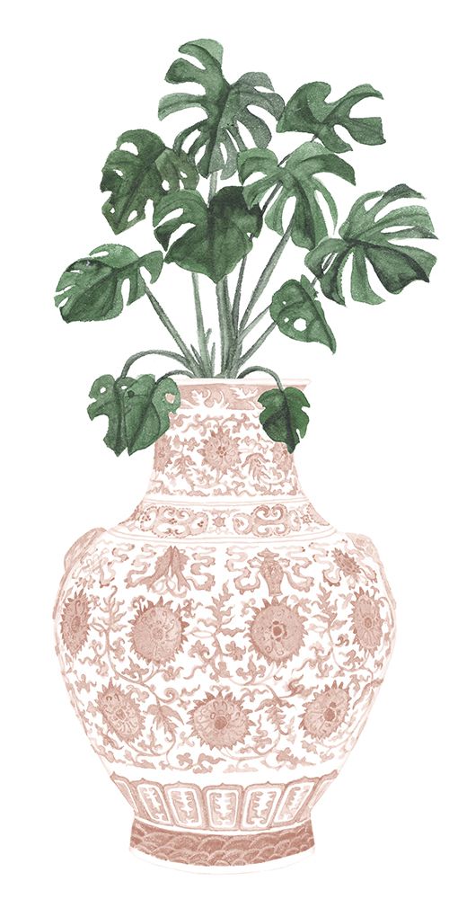 Palms in Pastel Vase I