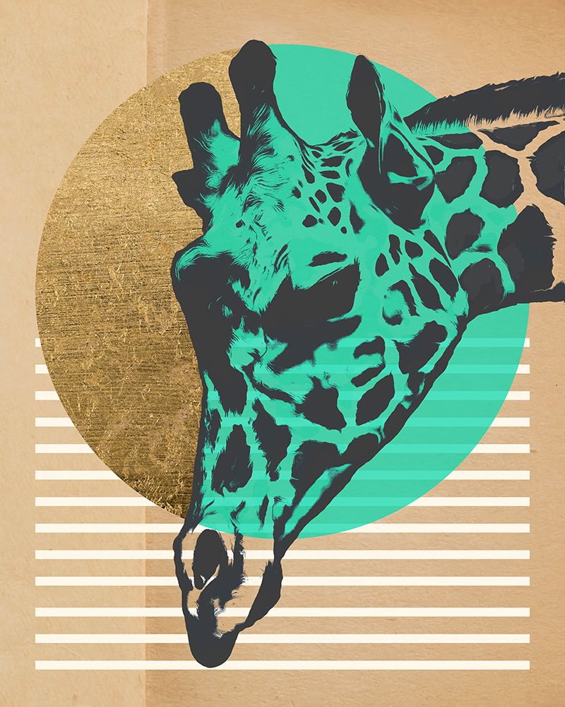 Gold Geometric Giraffe I