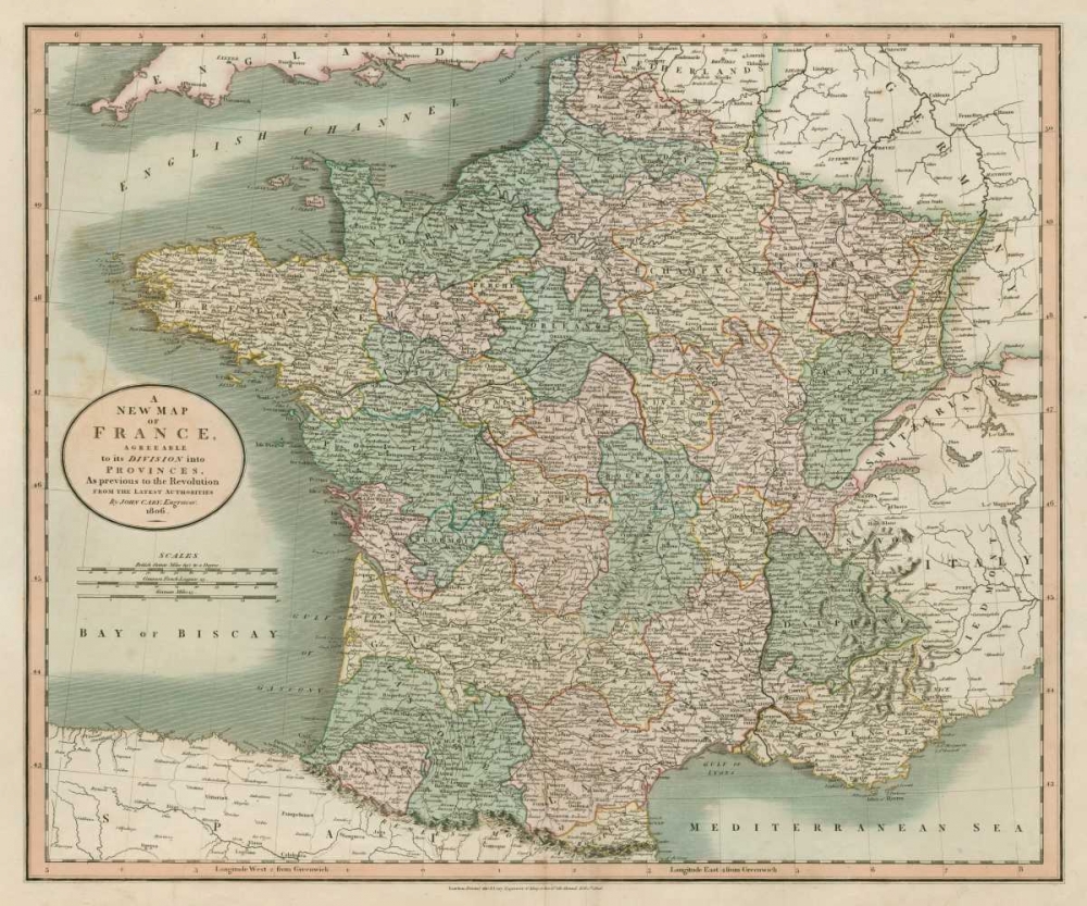 Vintage Map of France