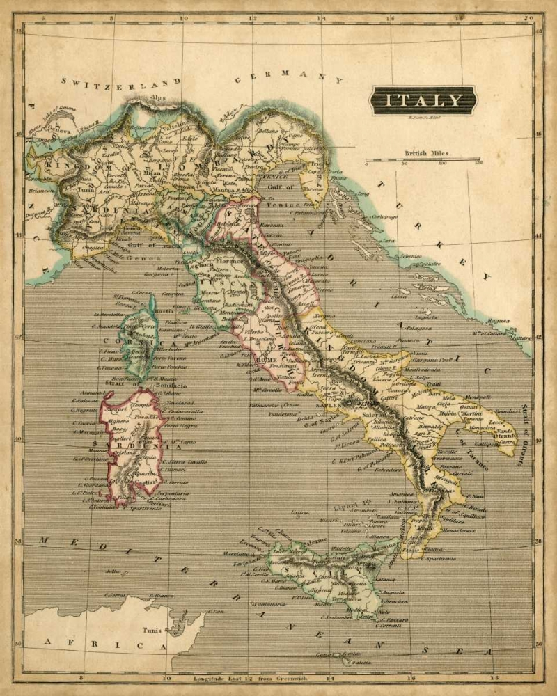 Thomsons Map of Italy