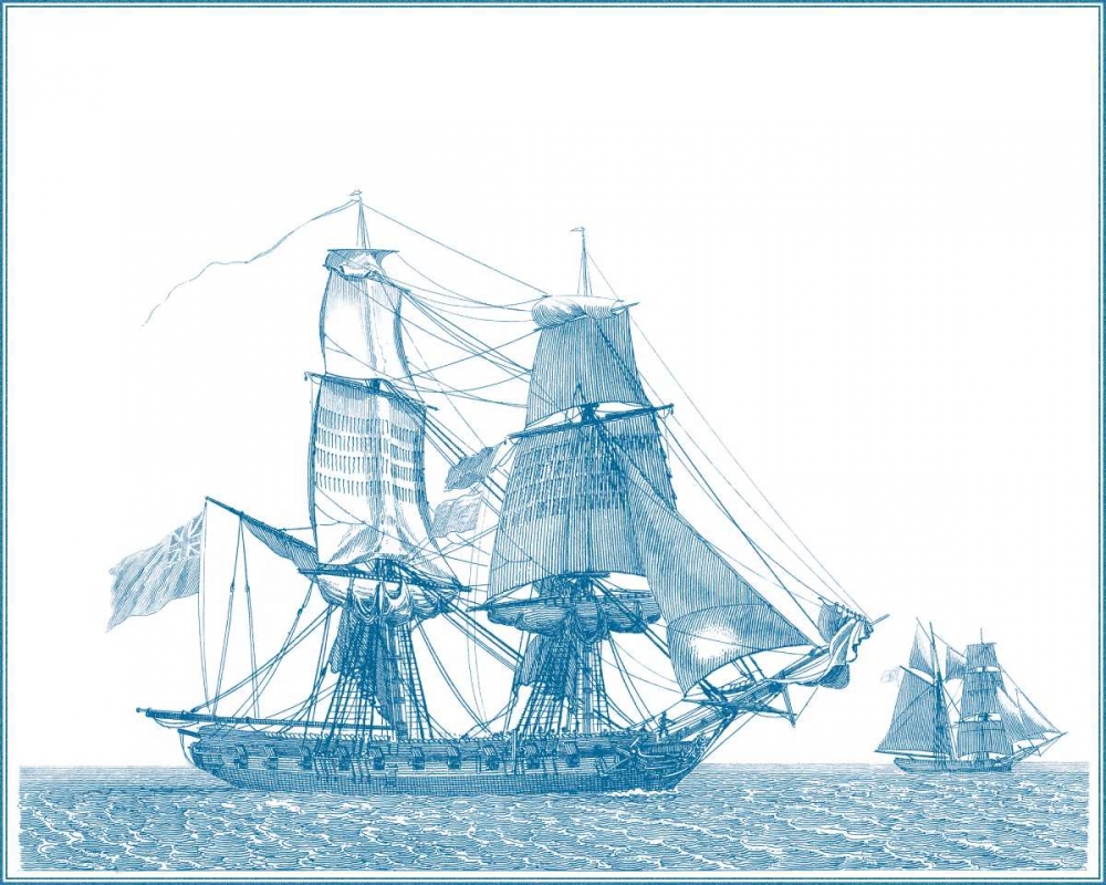 Sailing Ships in Blue II