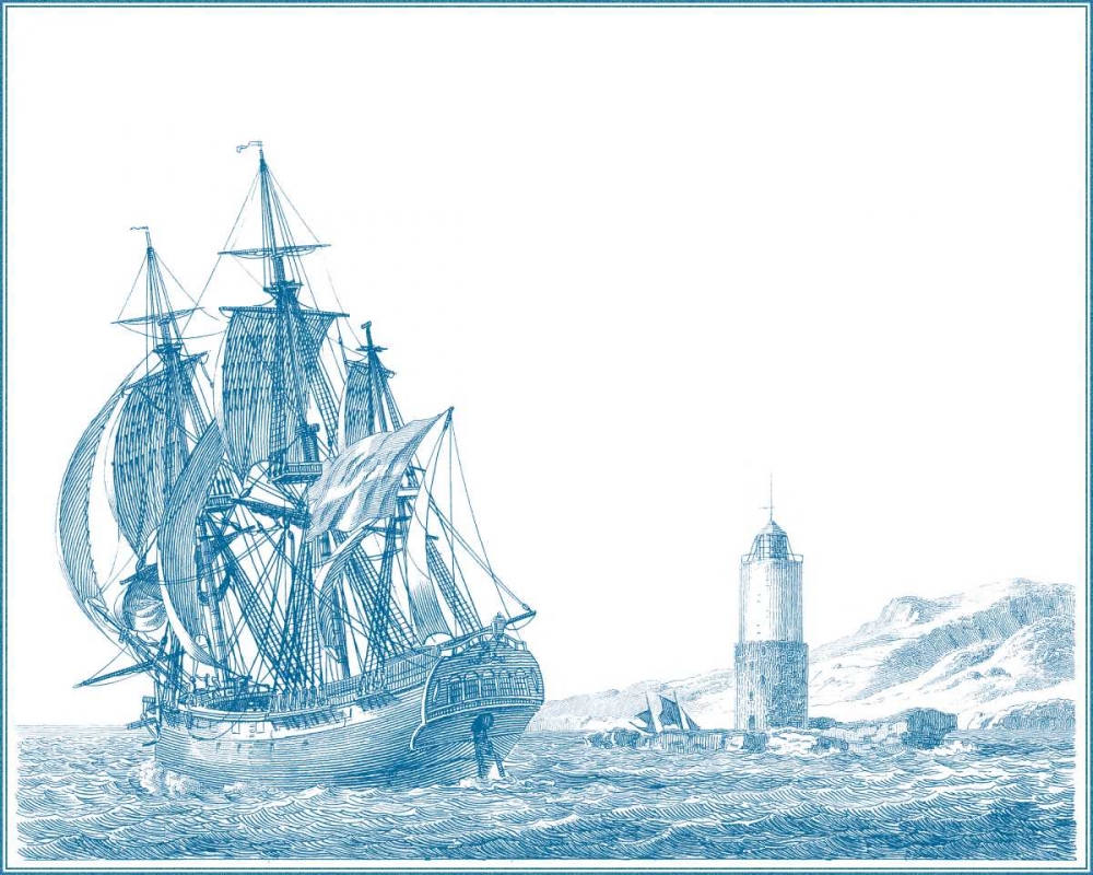 Sailing Ships in Blue III