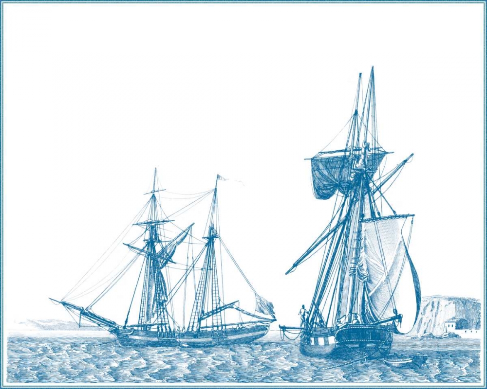 Sailing Ships in Blue IV