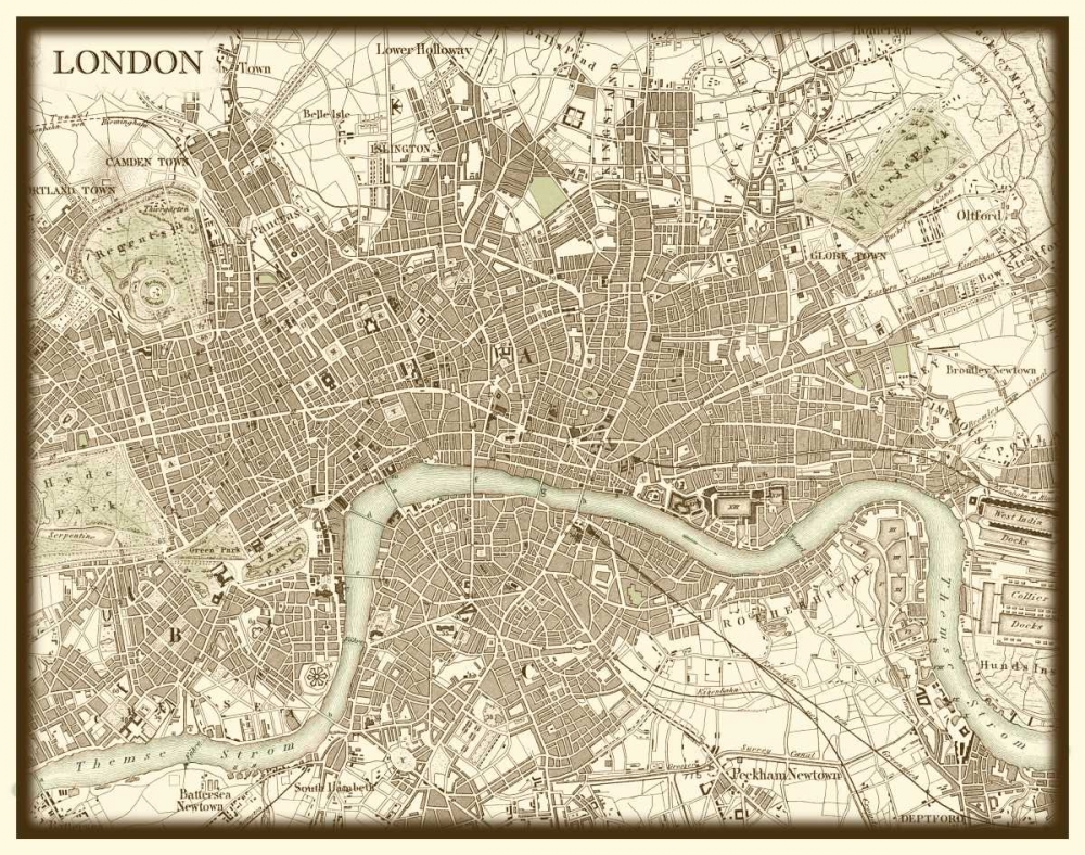 Sepia Map of London