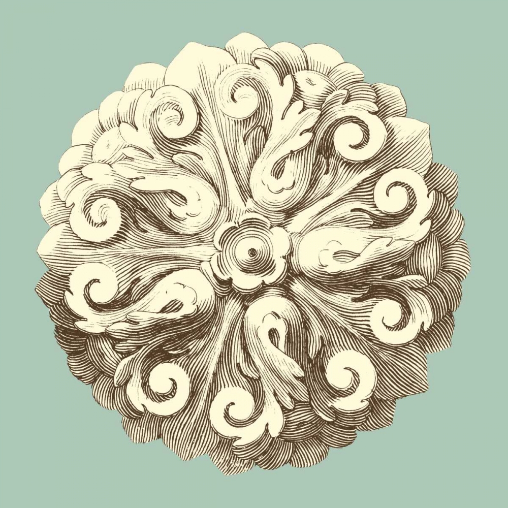 Celadon and Mocha Rosette II