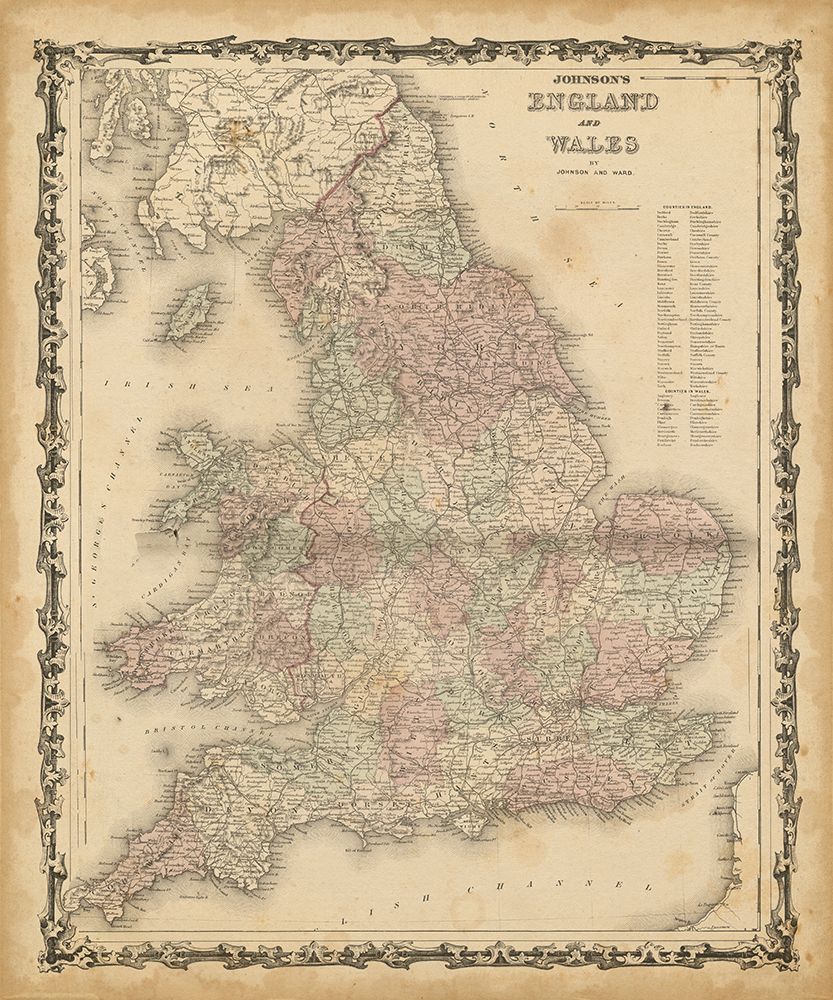 Johnsons Map of England And Wales