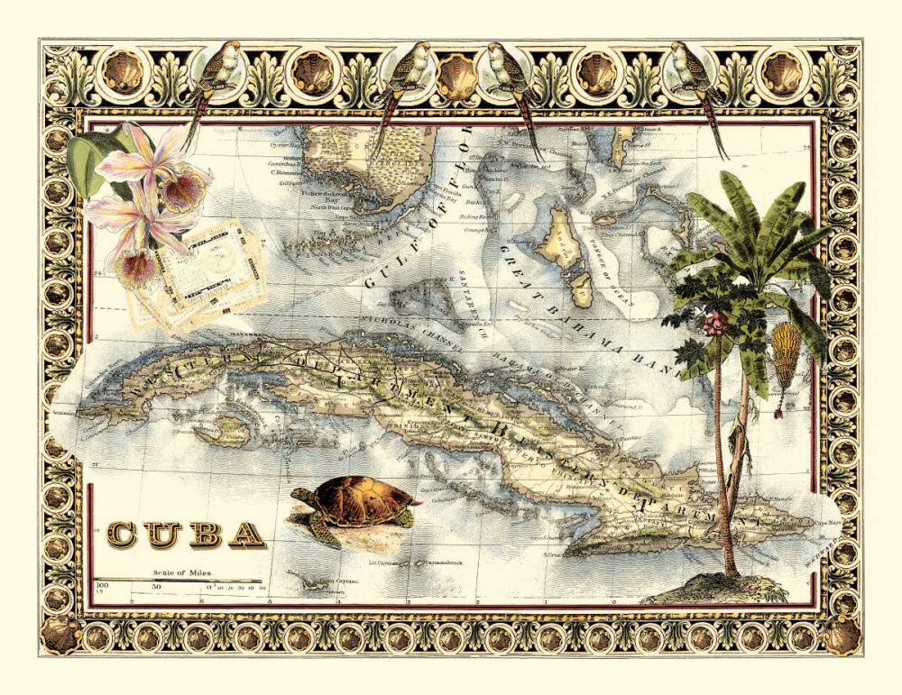 Tropical Map of Cuba