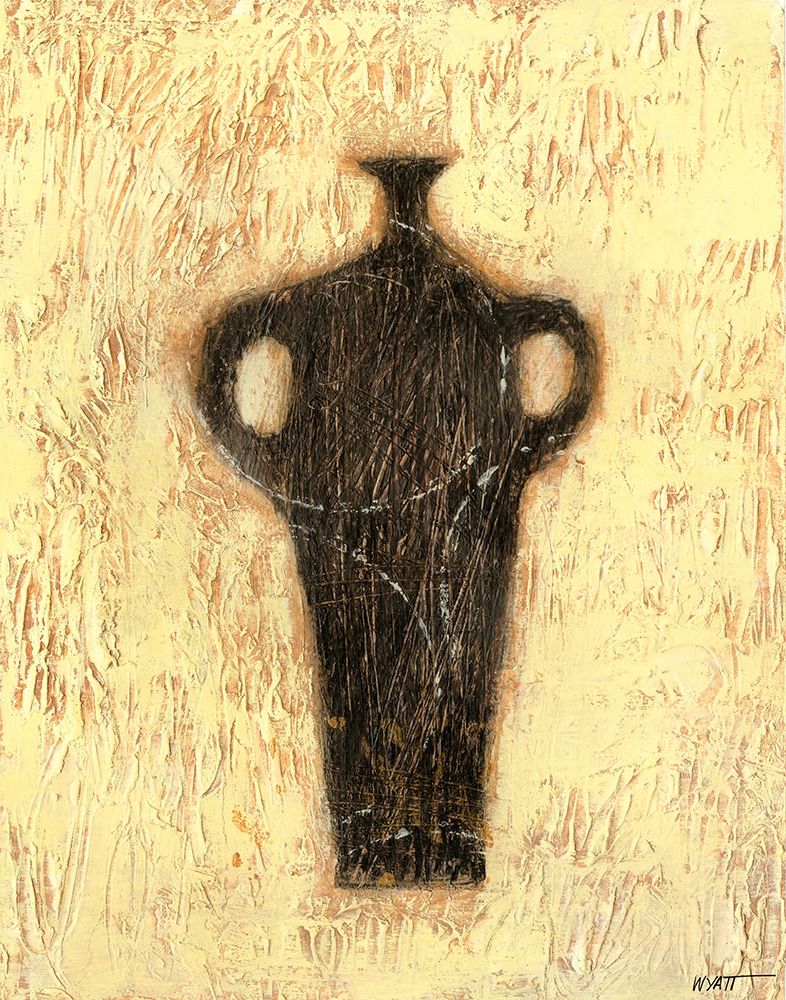 Woodcut Ebony Vase I