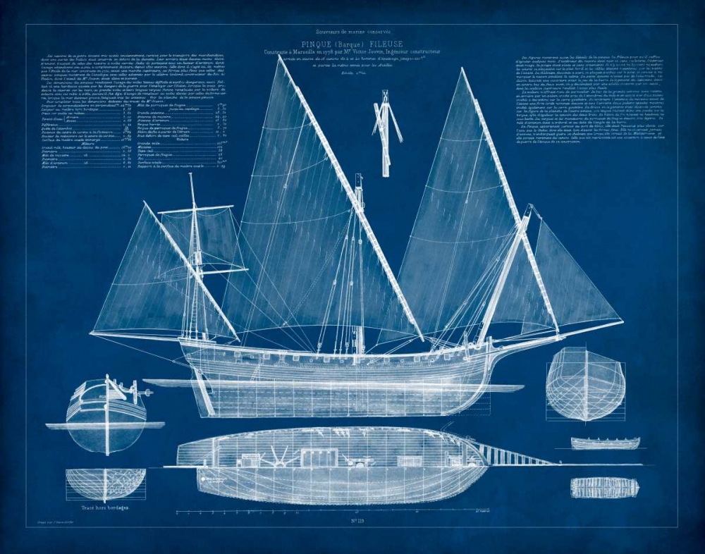 Antique Ship Blueprint III
