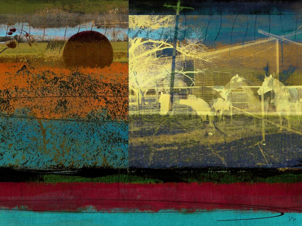 Horse and Hay Collage
