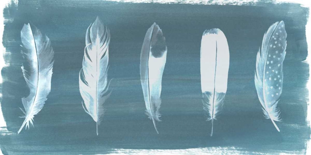 Feathers on Dusty Teal I