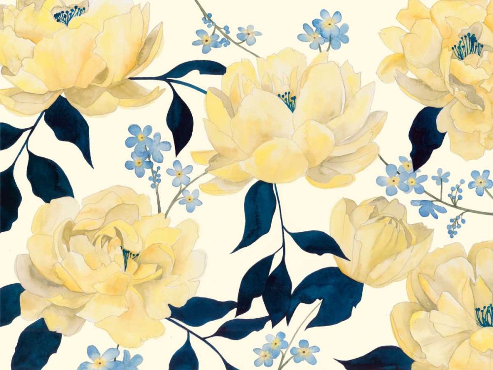 Fleurs Dor et Bleu I