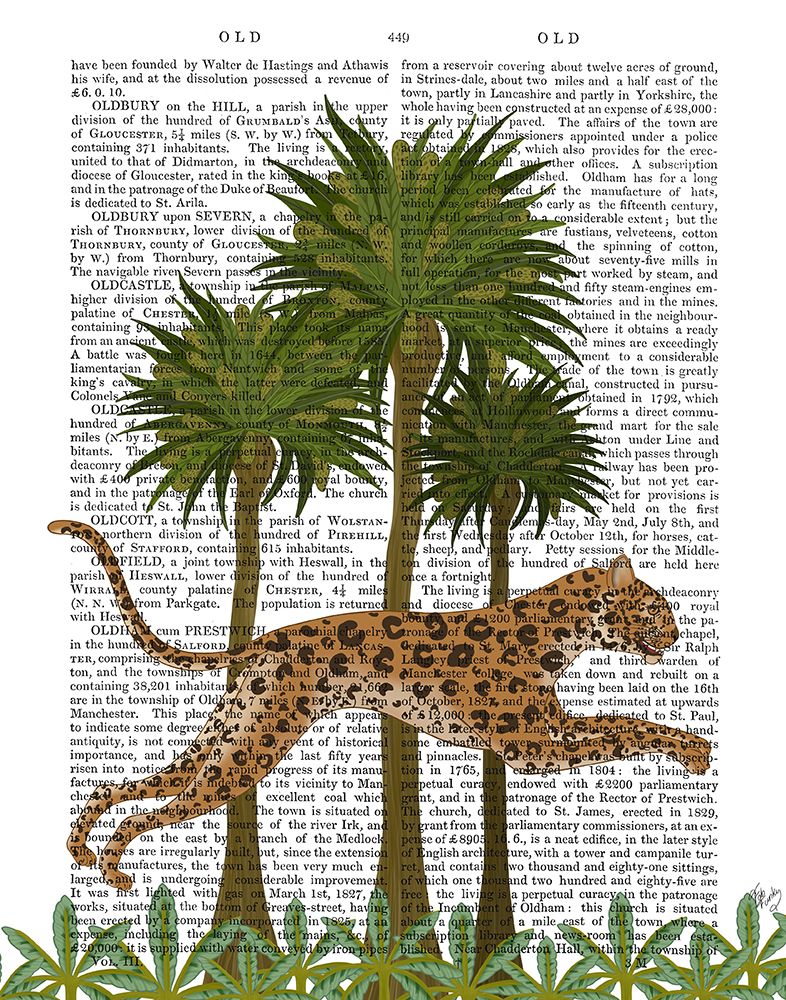Leaping Leopard, Animalia Book Print
