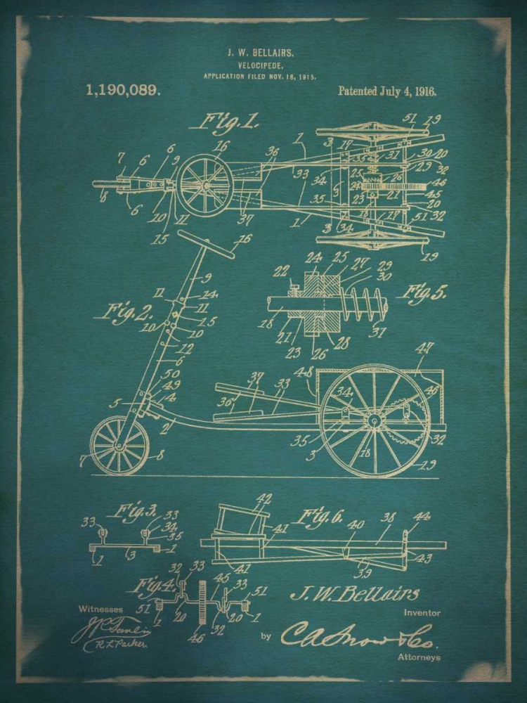 Bicycle Patent 4 Blue