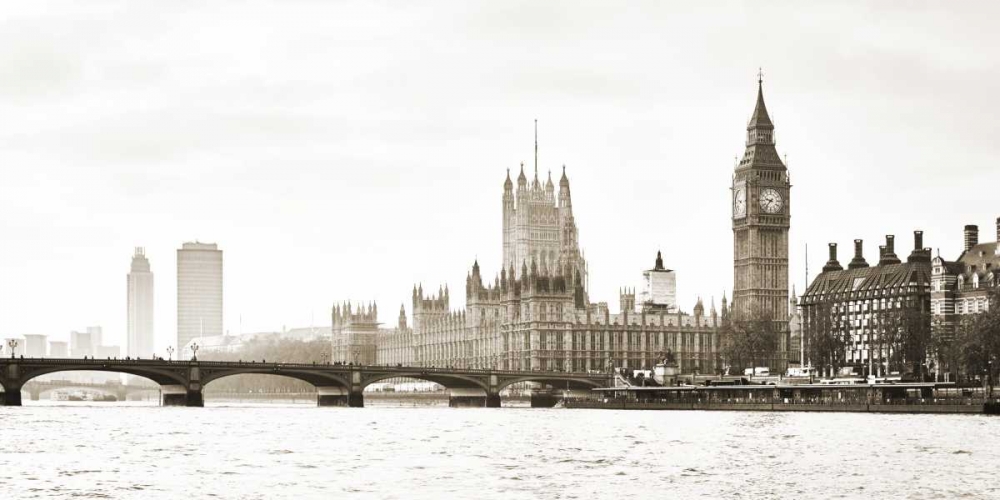 View of the Houses of Parliament and Westminster Bridge London