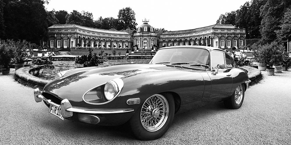 Vintage Sportscar in historical park