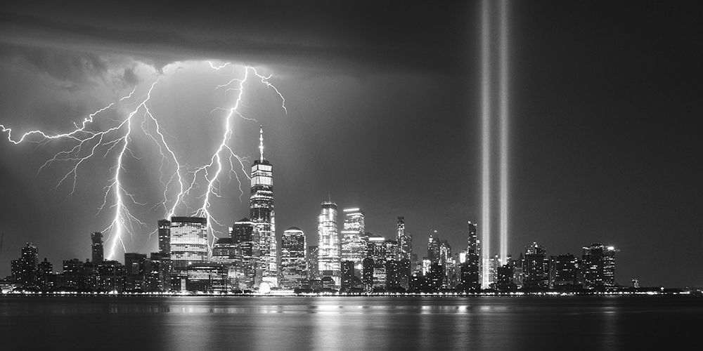 A Tribute in Light - NYC (BAndW)