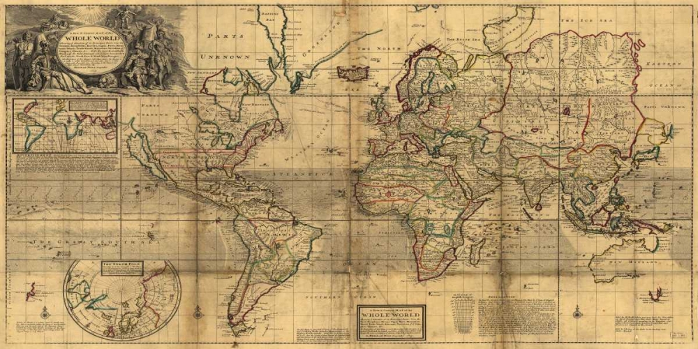 A New and Correct Map of the Whole World 1719