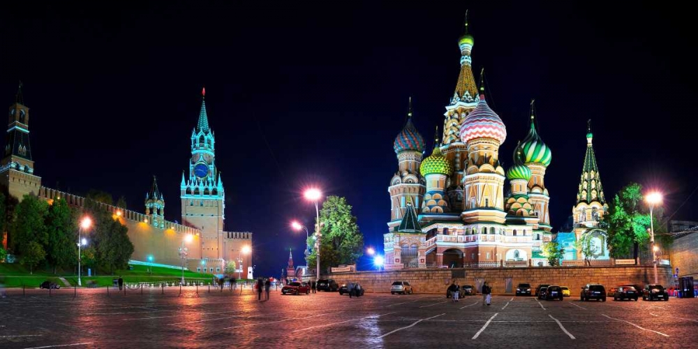Red Square at night Moscow