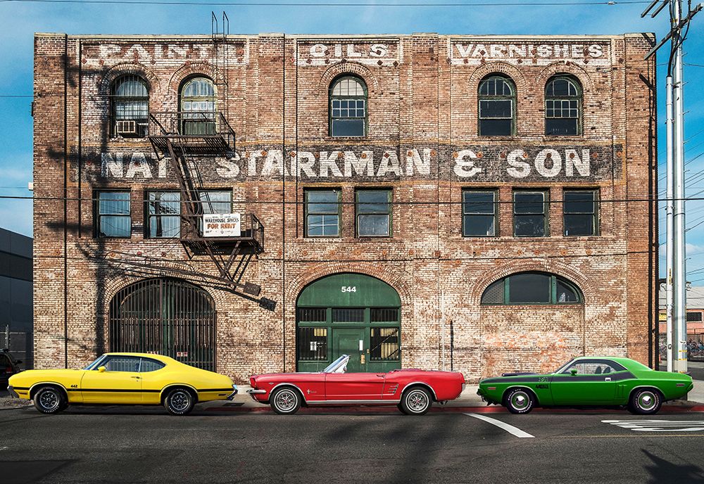 Urban Landscape with Muscle Cars