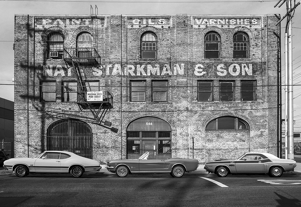 Urban Landscape with Muscle Cars (BAndW)