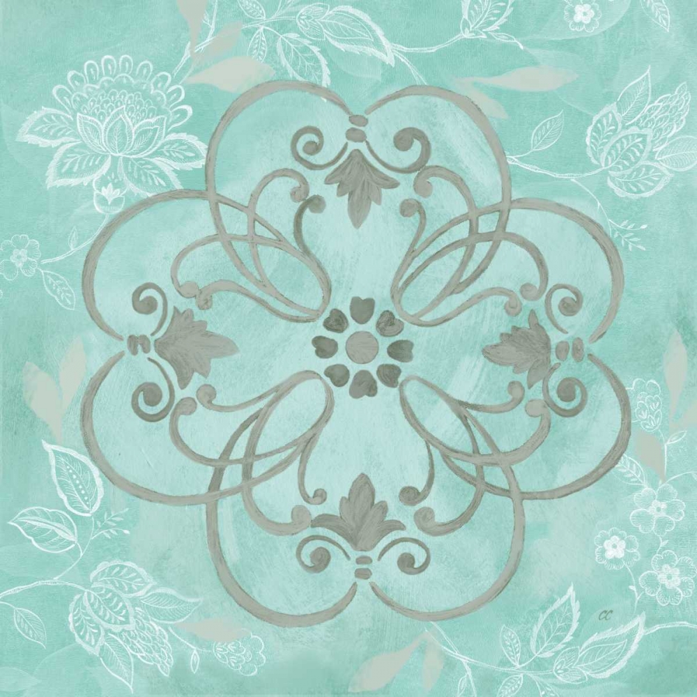 Jacobean Damask Blue-Gray II