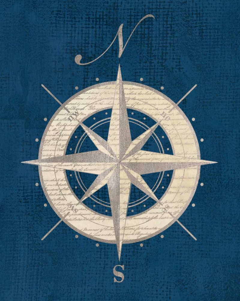 Compass Rose Coastal Blue