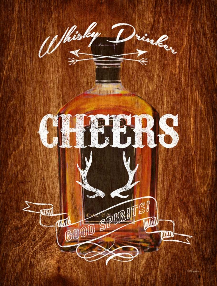 Whisky Drinker Wood Sign