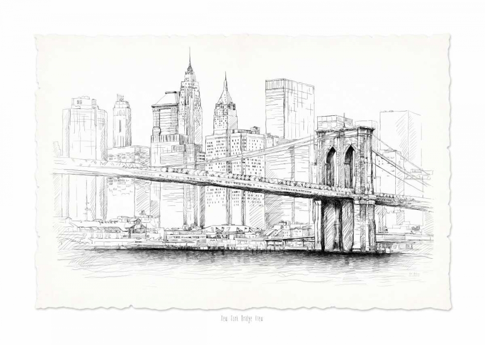 Brooklyn Bridge Pen and Ink