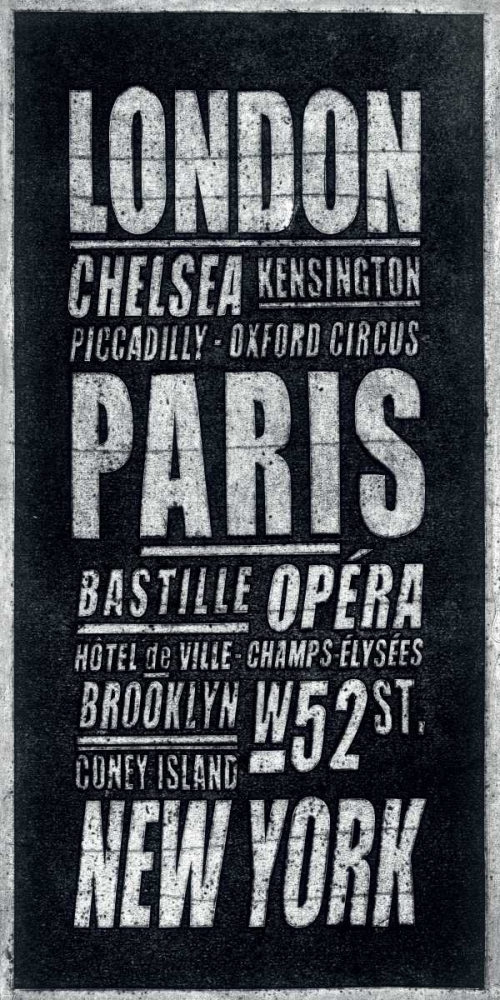 London, Paris, New York