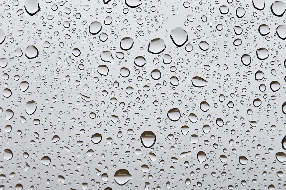 Water droplets on glass