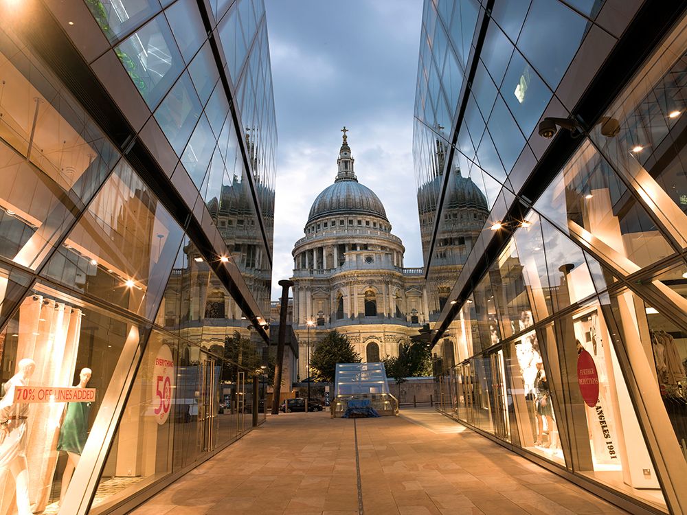 St Pauls cathedral in evening, London, UK