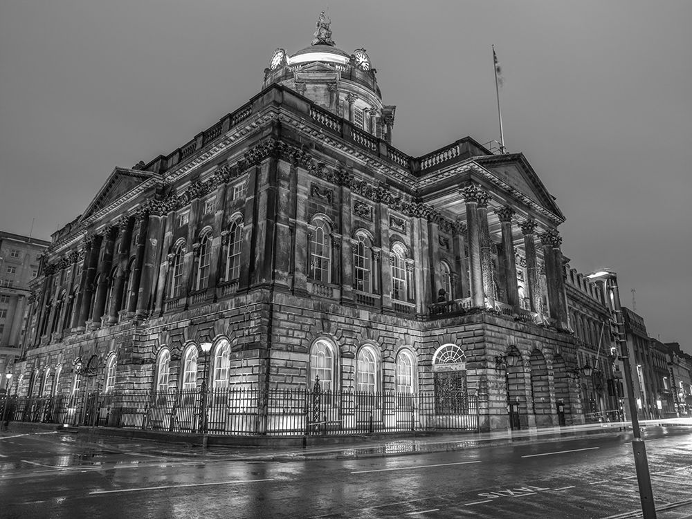 Town Hall Building at night, Liverpool, FTBR-1868