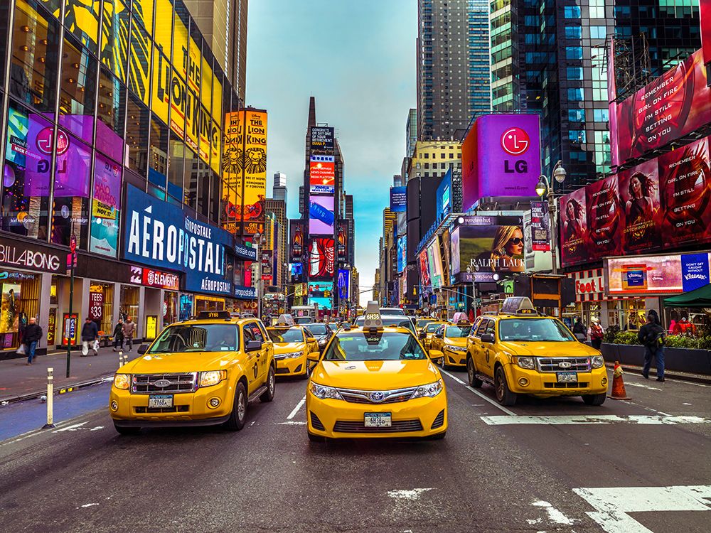 Taxi on broadway, New York