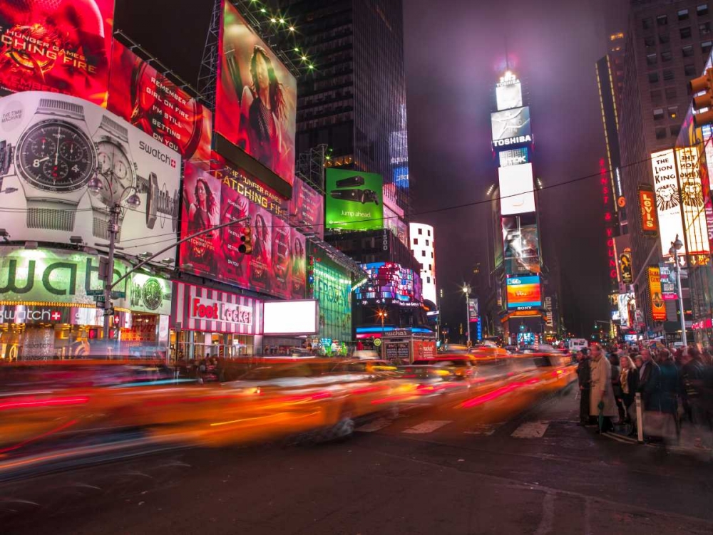 View of Broadway and Times Square at night - New York