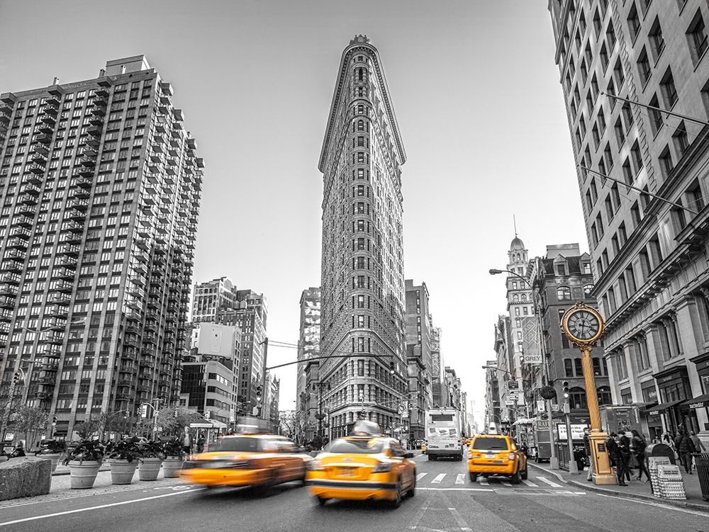 Yellow Taxis- Flatiron Building-Manhattan-New York