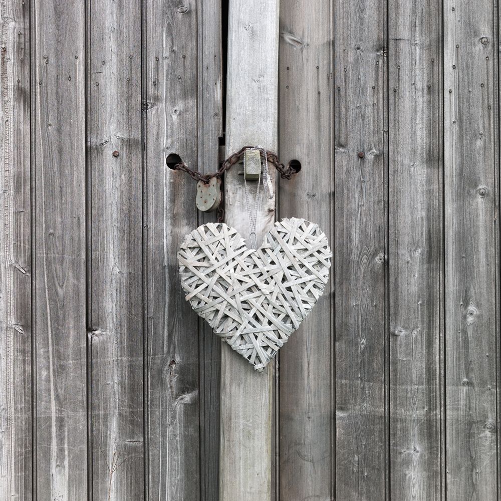 Heart on old rustic door