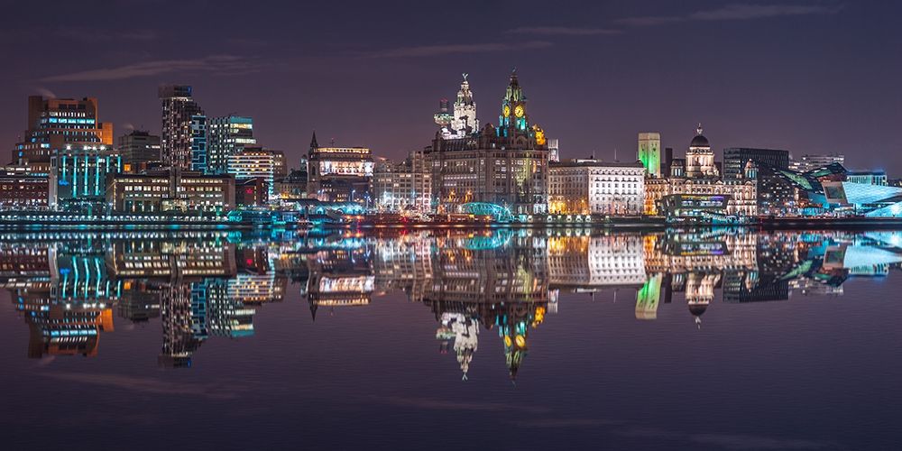 Liverpool city skyline across the River Mersey, UK, FTBR-1872