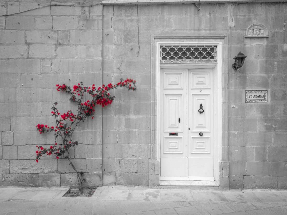 Old wooden door on house in Mdina, Malta
