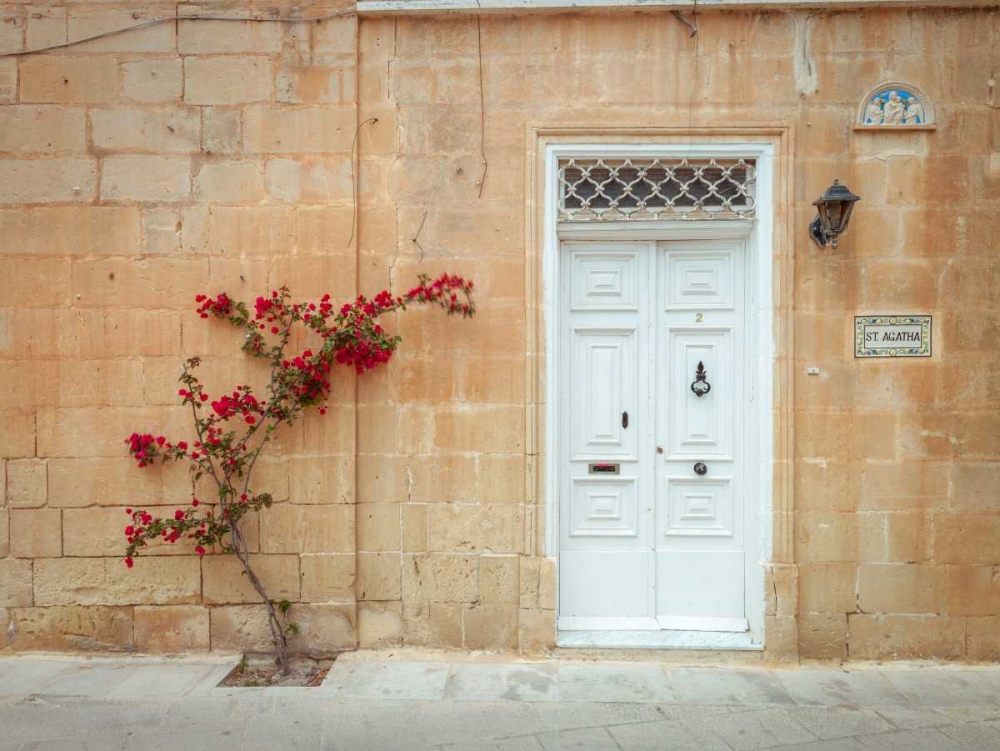Old wooden door on house in Mdina, Malta