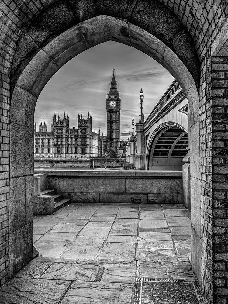 View of Big Ben through arch, London, UK, FTBR-1907