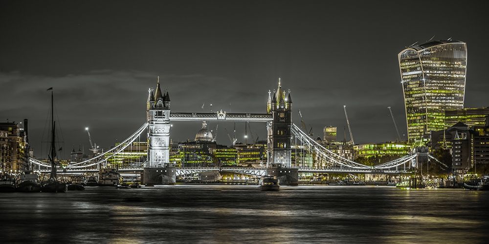 Famous Tower Bridge over River Thames, London, UK, FTBR-1908