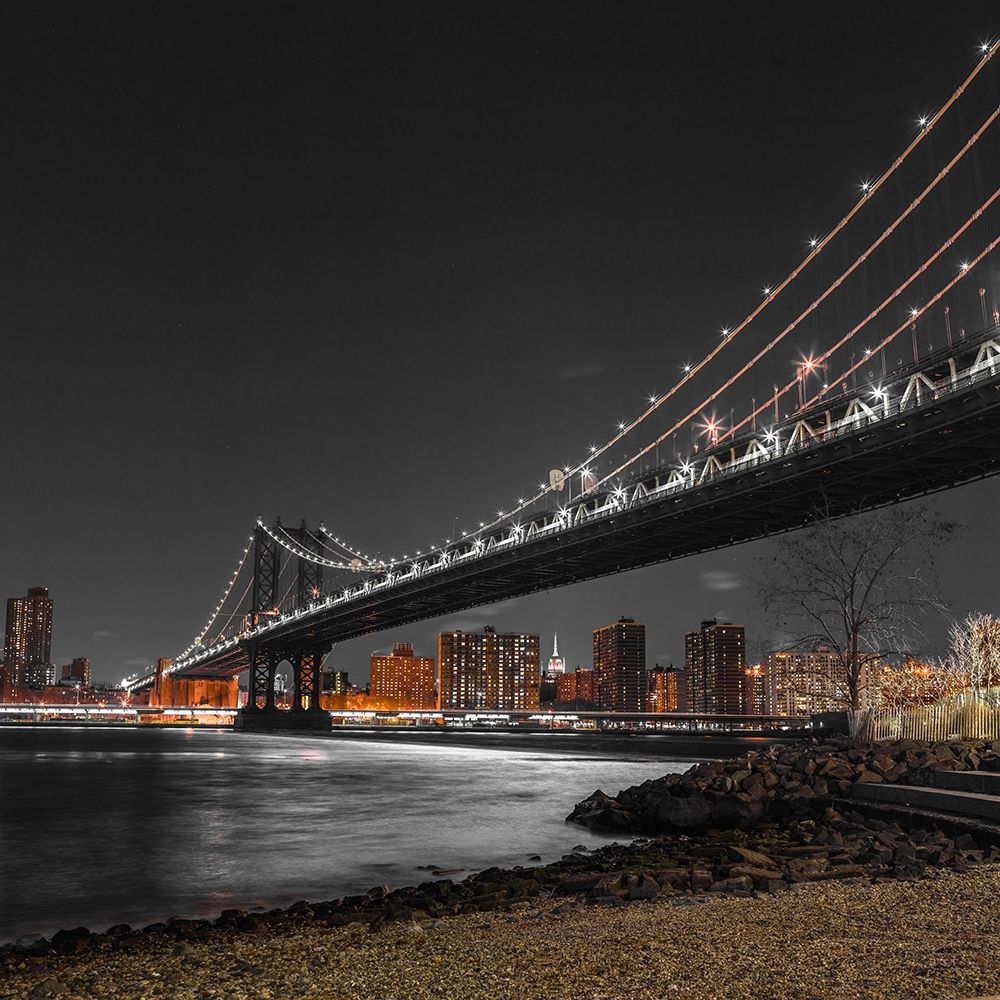 Manhattan bridge and Lower Manhattan skyline, New York, FTBR-1838