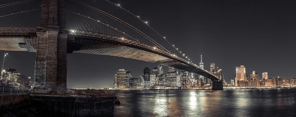 Brooklyn bridge over East river, Lower Manhattan, New York, FTBR-1910