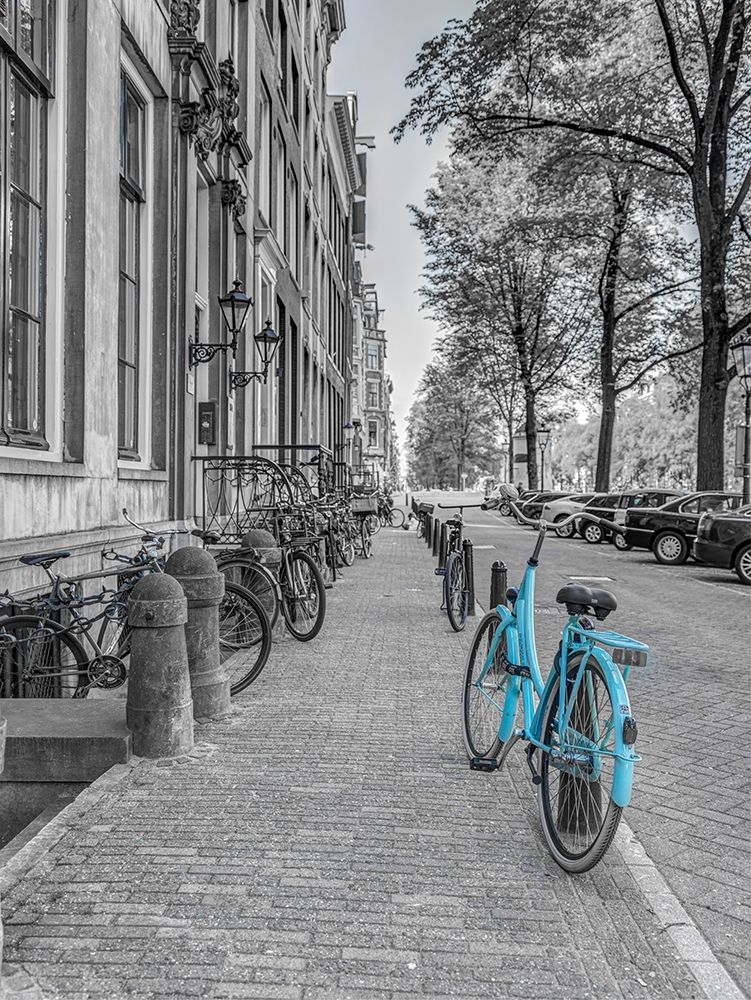 Bicycle parked on the sidewalk-Amsterdam