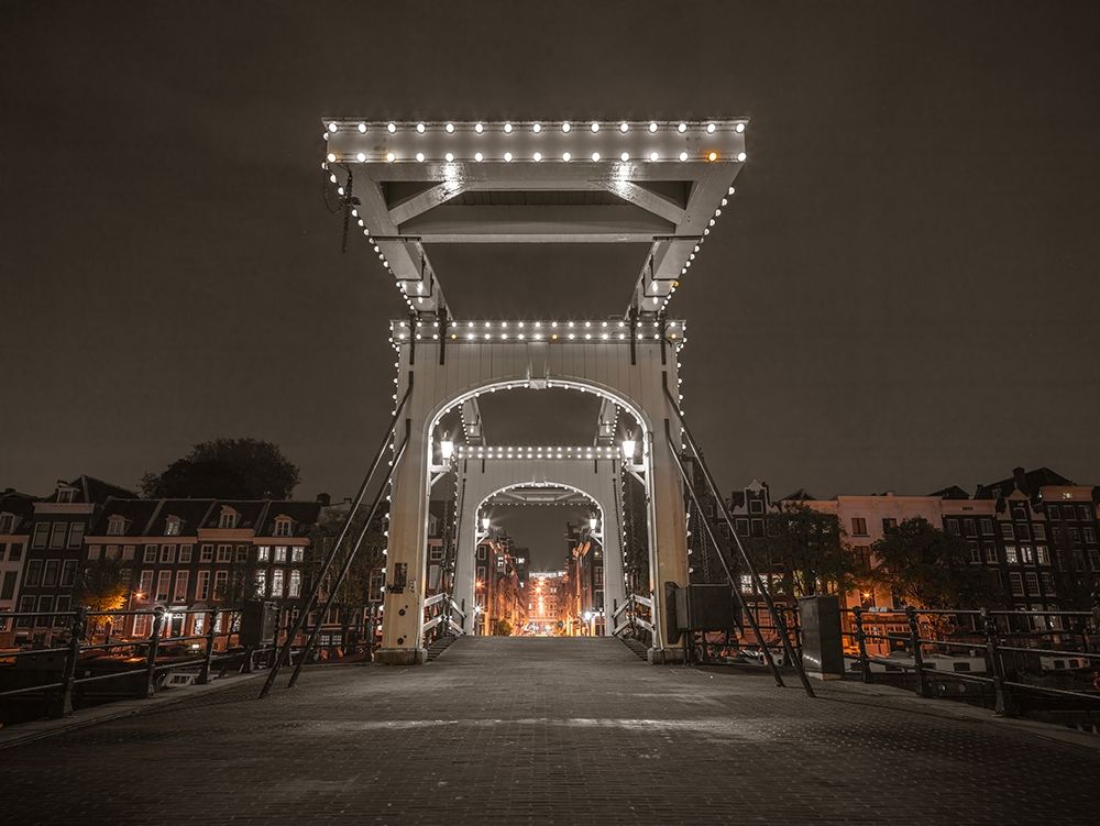 Drawbridge over canal-Amsterdam
